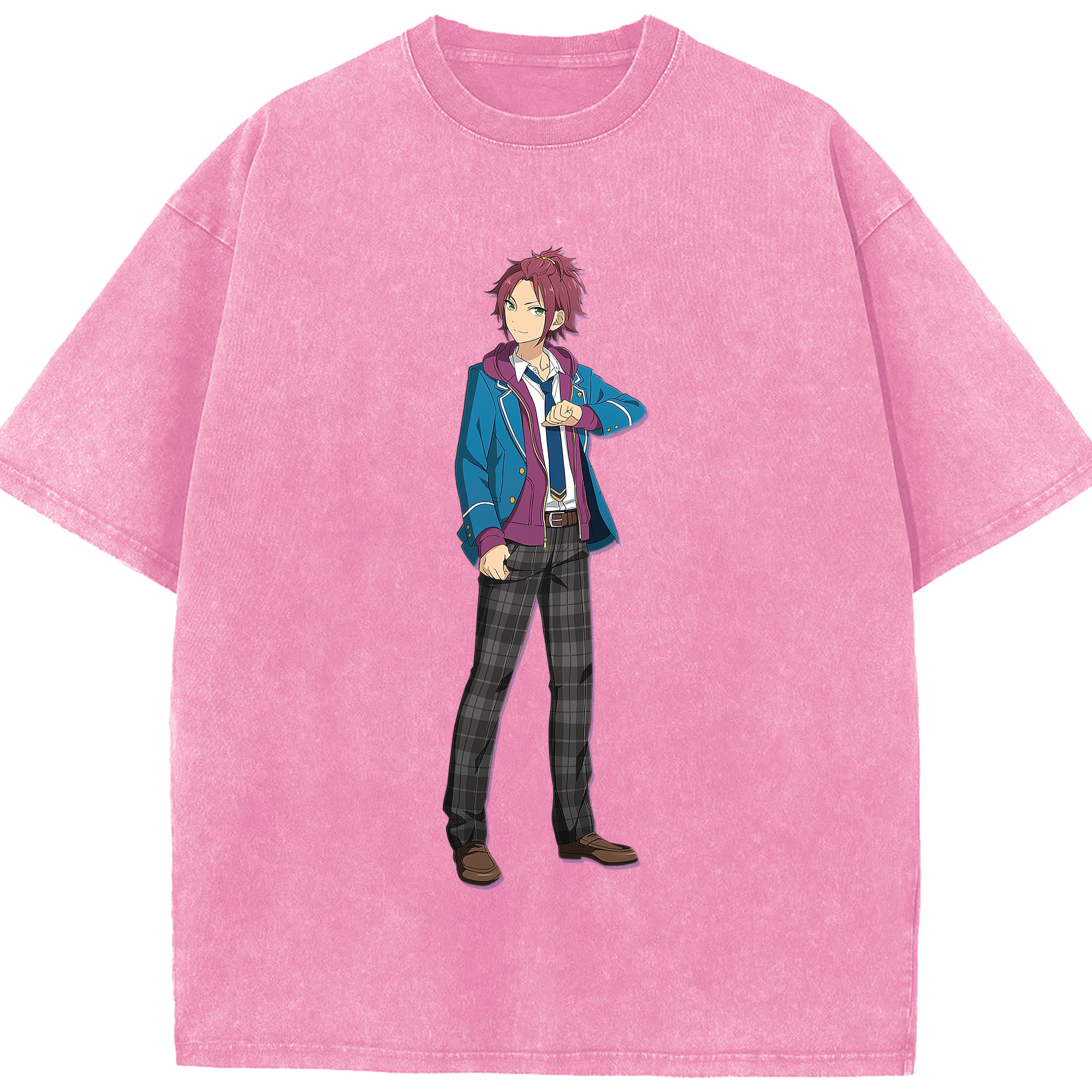 （画像用） あんさんぶるスターズ! Ensemble Stars 綿100% ヴィンテージ風 半袖Tシャツ（フロントプリント）